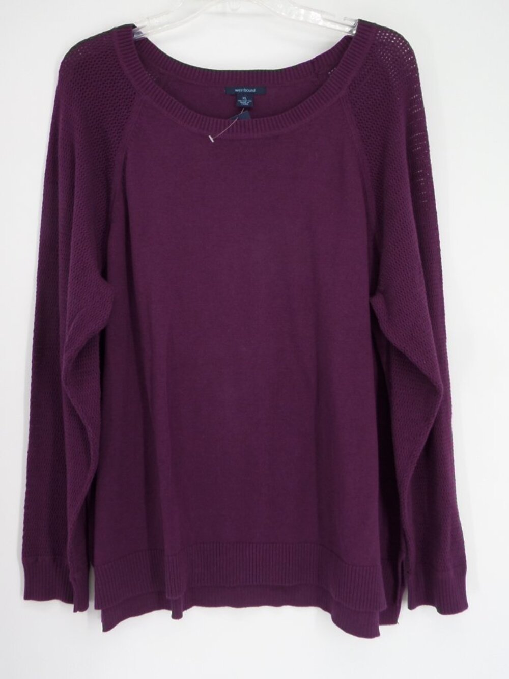 Westbound Women's Round Neck  Fall Long Sleeve Purple Sweater Top Size XL NWT